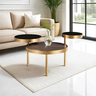 Gambar Home Galleria Dorset Meja Tamu - Cokelat/Hitam