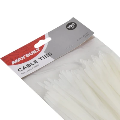 Gambar Maxbuilt Tali Pengikat Kabel 0.4x20 cm Set 100 pcs - Putih