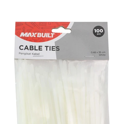 Gambar Maxbuilt Tali Pengikat Kabel 4.8x350 mm Set 100 pcs - Putih