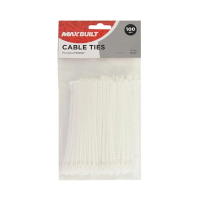 Gambar Maxbuilt Tali Pengikat Kabel Valuepack 12 cm Set 100 pcs - Putih
