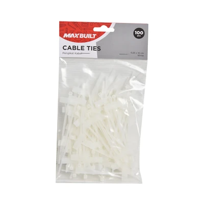 Gambar Maxbuilt Tali Pengikat Kabel 2.5x100 mm Set 100 pcs - Putih