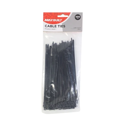 Gambar Maxbuilt Set 100 Pcs Tali Pengikat Kabel 0.3x15 Cm - Hitam