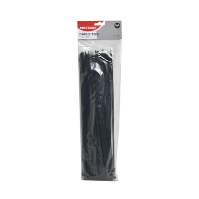 Gambar Maxbuilt Set 100 Pcs Tali Pengikat Kabel 0.48x35 Cm - Hitam