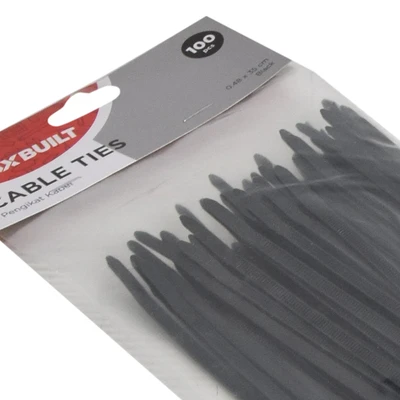 Gambar Maxbuilt Set 100 Pcs Tali Pengikat Kabel 0.48x35 Cm - Hitam