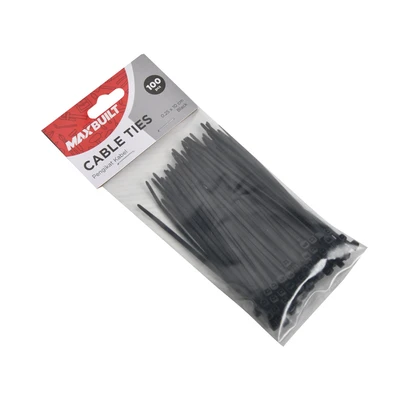 Gambar Maxbuilt Tali Pengikat Kabel 2.5x100 mm Set 100 pcs - Hitam