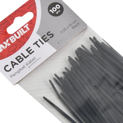 Gambar Maxbuilt Tali Pengikat Kabel 2.5x100 mm Set 100 pcs - Hitam