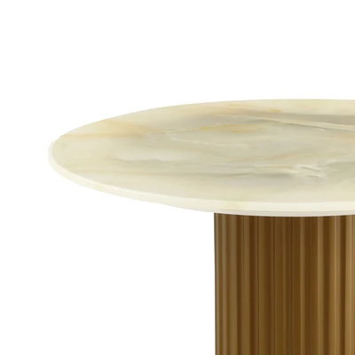 Gambar Home Galleria Dome Meja Tamu Round - Putih/Gold