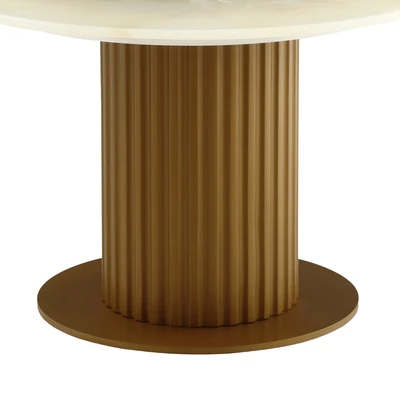 Gambar Home Galleria Dome Meja Tamu Round - Putih/Gold
