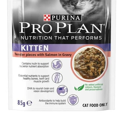 Gambar Pro Plan 85 Gr Makanan Kucing Basah Kitten Salmon