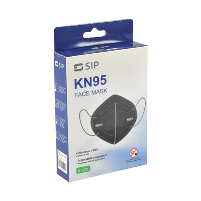 Gambar S Sip Set 5 Pcs Masker Anti Virus Kn95 - Hitam