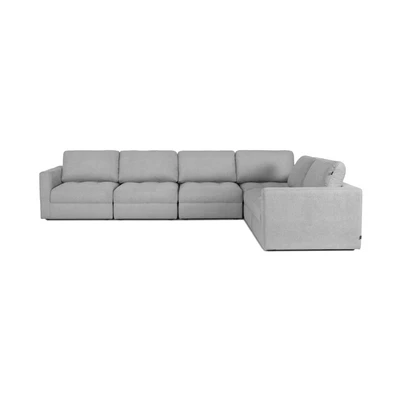 Gambar Nordia Athena Sofa Modular Fabric 6 Seater - Abu-abu Muda