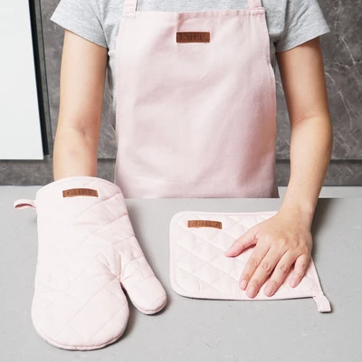 Gambar Informa Celemek Dapur Set 3 Pcs Duck Canvas - Pink