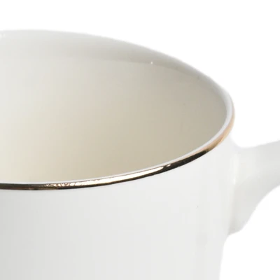 Gambar Delicia Mug Keramik Bone China Gold Line 340 ml - Putih