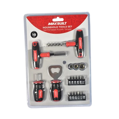 Gambar Maxbuilt Toolset Rumah Tangga Set 19 pcs - Hitam/Merah