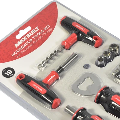 Gambar Maxbuilt Toolset Rumah Tangga Set 19 pcs - Hitam/Merah