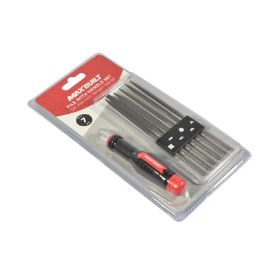 Gambar Maxbuilt Alat Kikir Dengan Handle Set 7 pcs - Hitam/Merah