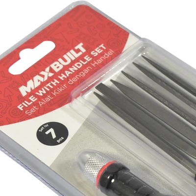 Gambar Maxbuilt Alat Kikir Dengan Handle Set 7 pcs - Hitam/Merah