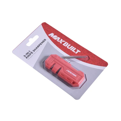 Gambar Maxbuilt Pengasah Pisau Pocket 3 In 1 - Hitam/Merah