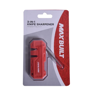 Gambar Maxbuilt Pengasah Pisau Pocket 3 In 1 - Hitam/Merah