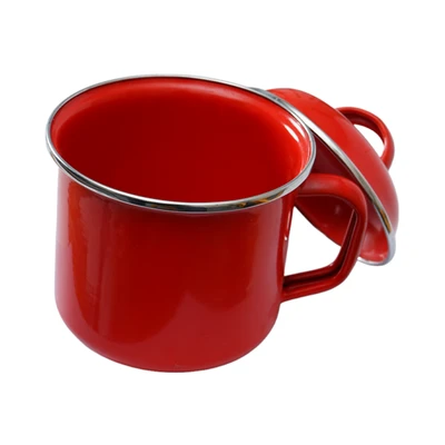 Gambar Kichero Mug Enamel Dengan Tutup 730 ml - Merah