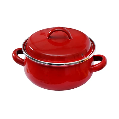 Gambar Kichero Panci Mini Pot Enamel 14 cm - Merah