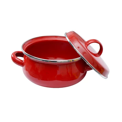 Gambar Kichero Panci Mini Pot Enamel 14 cm - Merah