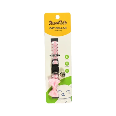 Gambar Paws N Tail 32 cm Kalung Kucing Dengan Pita - Pink