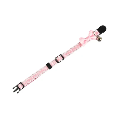 Gambar Paws N Tail 32 cm Kalung Kucing Dengan Pita - Pink