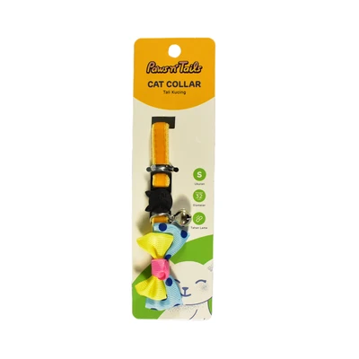 Gambar Paws N Tail 32 cm Kalung Kucing Dengan Pita - Kuning