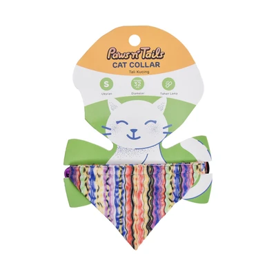 Gambar Paws N Tail 32 cm Kalung Kucing Bandana Rainbow