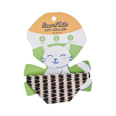 Gambar Paws N Tail 32 cm Kalung Kucing Bandana Stripe