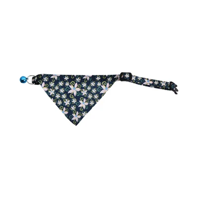 Gambar Paws N Tail 32 cm Kalung Kucing Bandana Flower - Putih