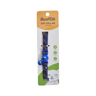 Gambar Paws N Tail 32 cm Kalung Tali Kucing Dot - Biru/Merah
