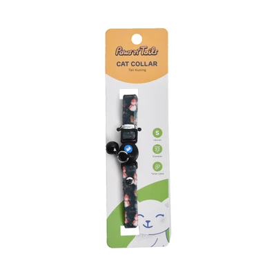 Gambar Paws N Tail 32 cm Kalung Kucing Motif Dot - Hitam