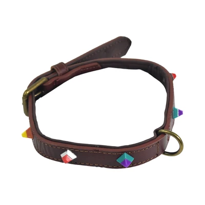 Gambar Paws N Tail 50 cm Kalung Anjing Kulit Luxury - Cokelat