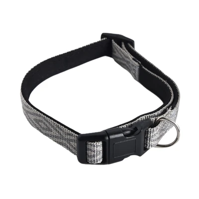 Gambar Paws N Tail 35-55 cm Kalung Anjing Denim Medium 20Mm - Abu-Abu
