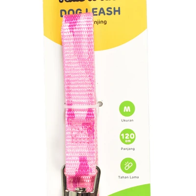 Gambar Paws N Tails 120 cm Tali Anjing Army Medium 20Mm - Pink