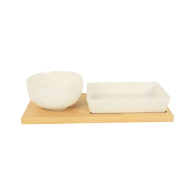 Gambar Appetite Set 2 Pcs Dip Bowl Dengan Nampan - Putih