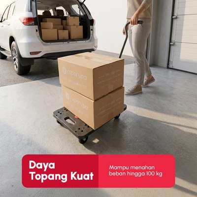 Gambar Maxbuilt Troli Barang Dolly Dengan Handle - Hitam