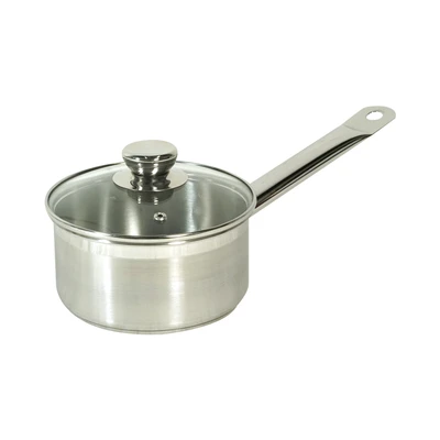 Gambar Culinart Panci Saucepan Dengan Tutup Kaca Stainless Steel Coating 18 cm - Silver