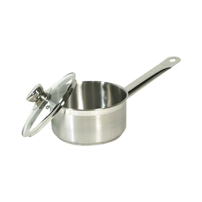 Gambar Culinart Panci Saucepan Dengan Tutup Kaca Stainless Steel Coating 18 cm - Silver