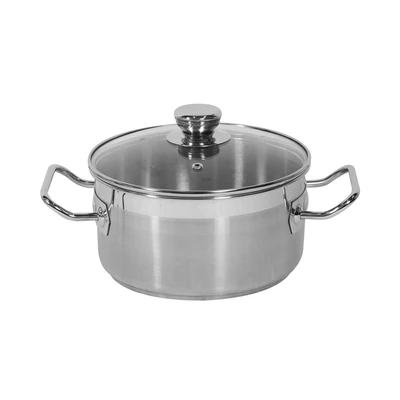 Gambar Culinart Panci Casserole Tutup Kaca Stainless Steel Coating 20 cm - Silver