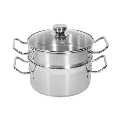 Gambar Culinart Panci Kukus Dengan Tutup Kaca 20x20 cm - Silver