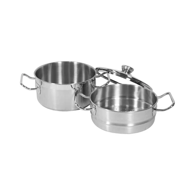 Gambar Culinart Panci Kukus Dengan Tutup Kaca 20x20 cm - Silver