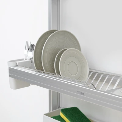 Gambar Stora Rak Piring 2 Tingkat Aluminium Large - Silver