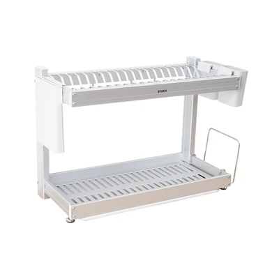 Gambar Stora Rak Piring 2 Tingkat Aluminium Medium - Silver