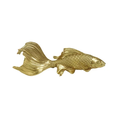 Gambar Informa Patung Miniatur Ikan Koi 10 cm A1 - Gold