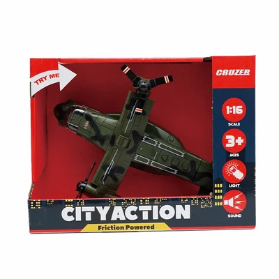 Gambar Cruzer 1:16 City Action Friction Army Aircraft