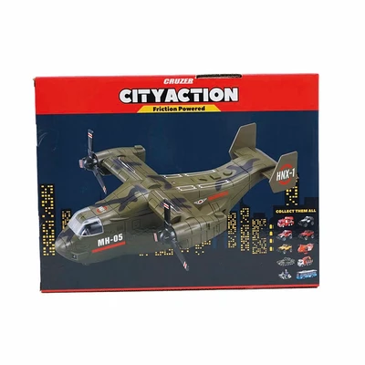 Gambar Cruzer 1:16 City Action Friction Army Aircraft