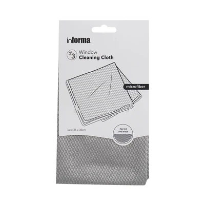 Gambar Informa Kain Lap Jendela 35x35 Cm Set 3 Pcs Microfiber - Abu-abu